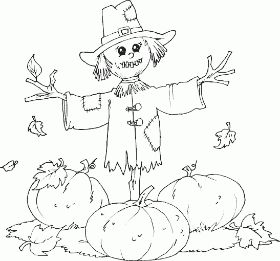 Thanksgiving Scarecrow Coloring Pages