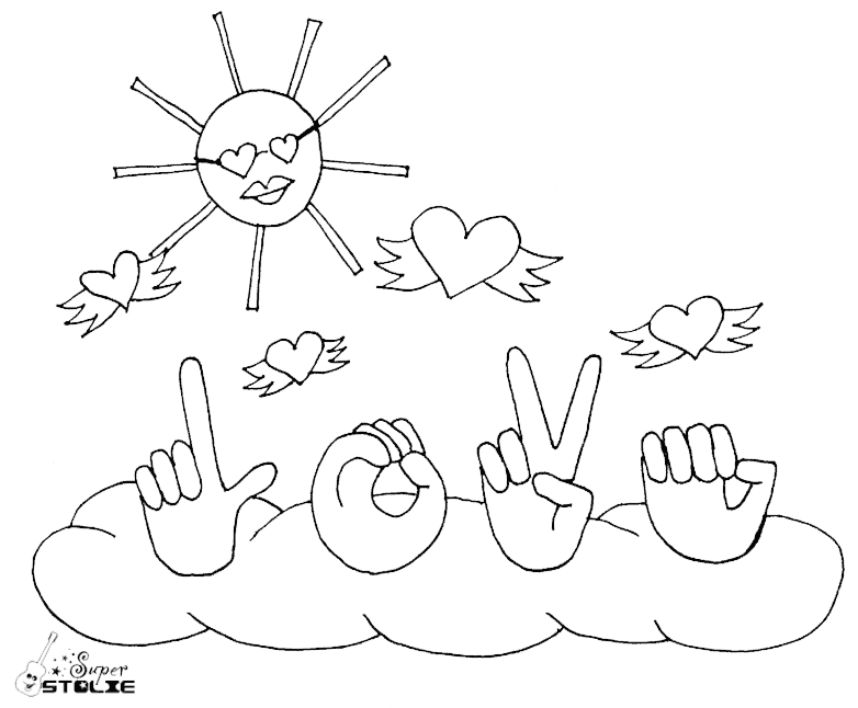 love cloud coloring page