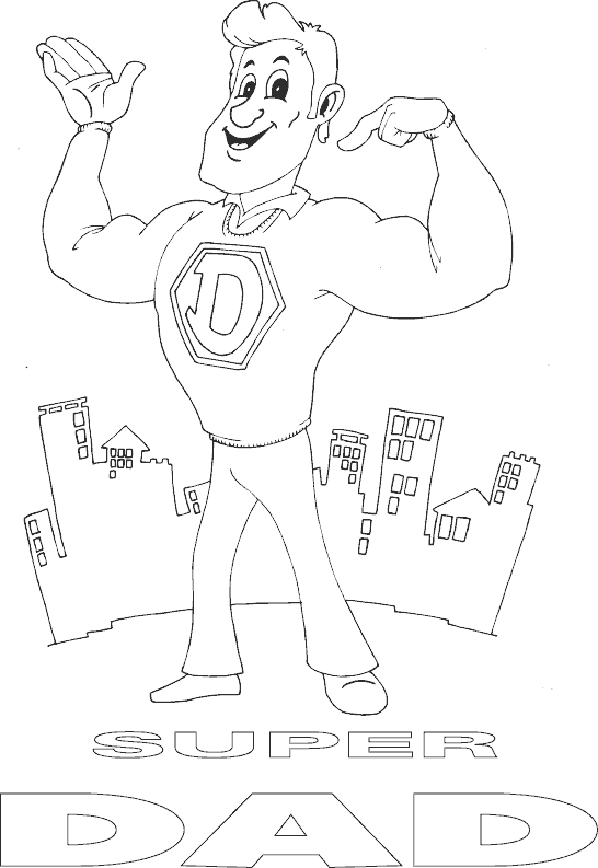 Superhero Dad Coloring Page Coloring Pages