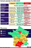 Check When do school holidays fall in my part of France next year?