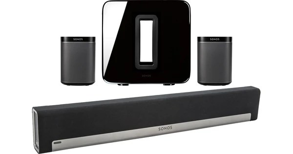 Sonos 5.1 Playbar + Play:1 (2X) + Sub Zwart - Coolblue - Voor 23.59U, Morgen In Huis