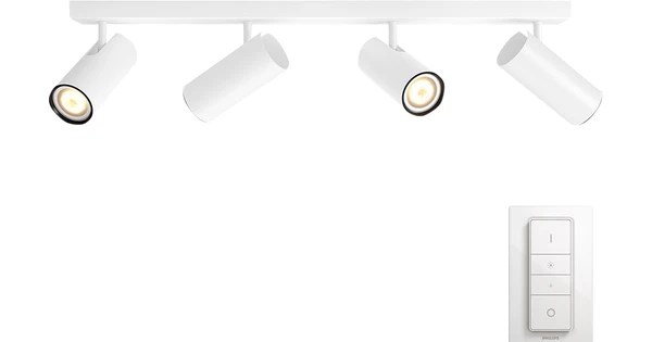 Philips Hue Buratto 4-Spot White With Dimmer - Coolblue - Before 23:59, Delivered Tomorrow