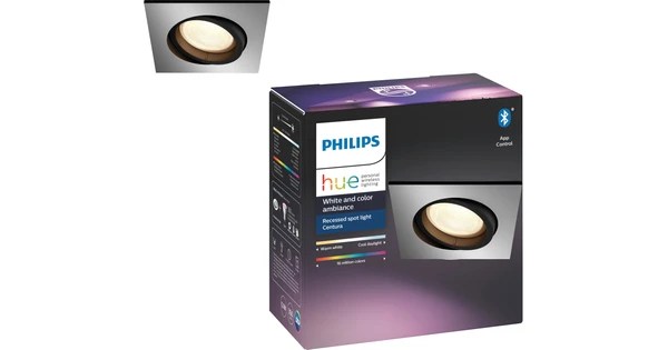 Philips Hue Centura Inbouwspot White & Colour Vierkant Aluminium - Coolblue - Voor 23.59U, Morgen In Huis