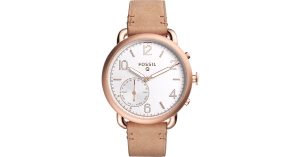 Fossil Q Tailor Hybrid Rosé / Light Brown Leather - Smartwatches - Coolblue
