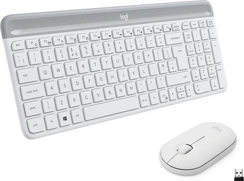 Logitech Mk470 Slim Draadloos Toetsenbord En Muis Wit Qwerty - Coolblue - Voor 23.59U, Morgen In Huis