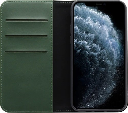 Bluebuilt Apple Iphone 11 Pro Max Book Case Leather Green - Coolblue - Before 23:59, Delivered Tomorrow