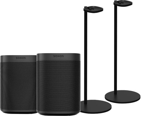 Sonos One Sl Duopack + Sonos Speaker Standaard Paar Zwart - Coolblue - Voor 23.59U, Morgen In Huis
