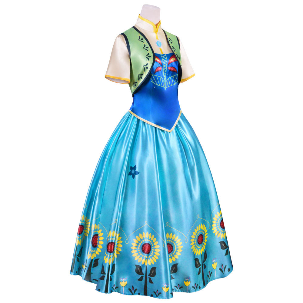 Frozen Halloween Masquerade Show Costume Cosplay Robe Anna Robe