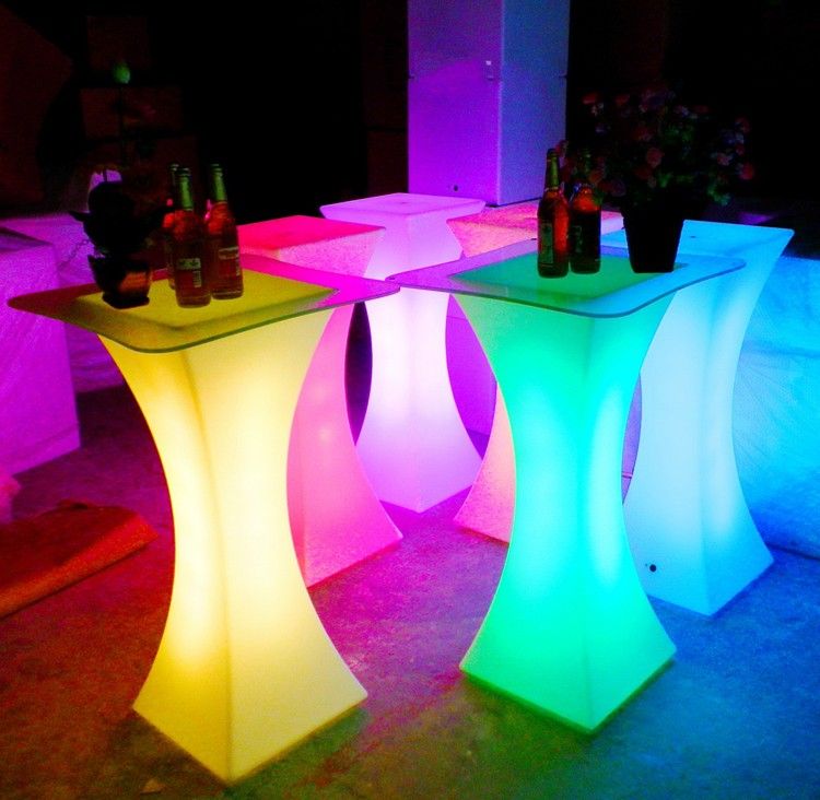 2019 New Rechargeable LED Luminous Cocktail Table Waterproof Glowing