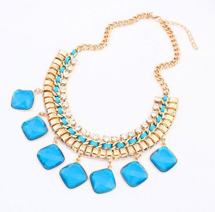 2019 Fashion Bib Collar Choker Statement Necklace Fluorescent Colors