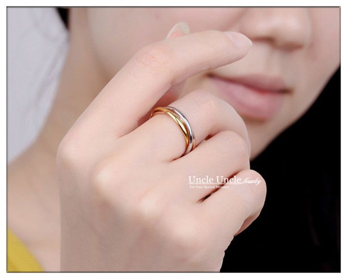 18K White Gold Plated Brand Design Classic 3 Colours Style Lady Finger