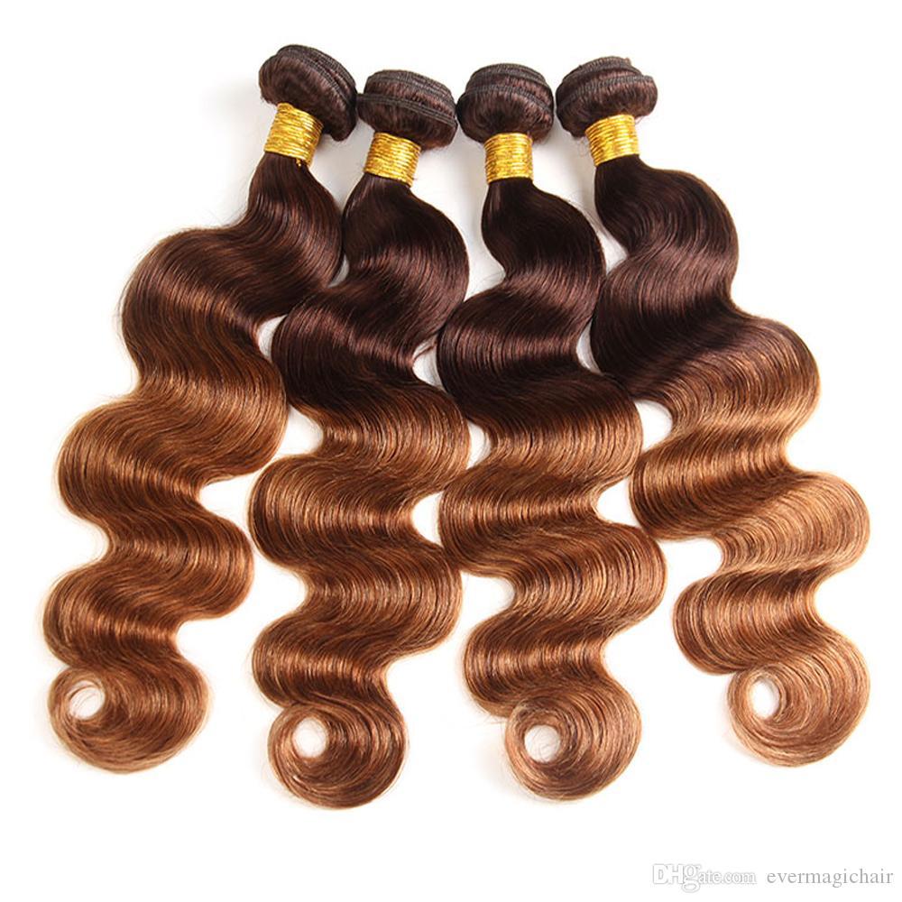 7A Ombre Color T4 30 Body Wave 10 30inch Brazilian Virgin Hair Wefts