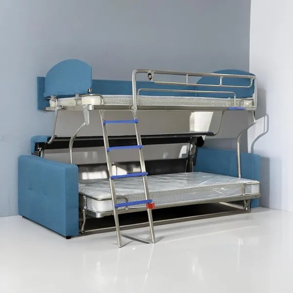 Dropship Space Saving Multi Function Fabric Foldable Metal Sofa Bunk