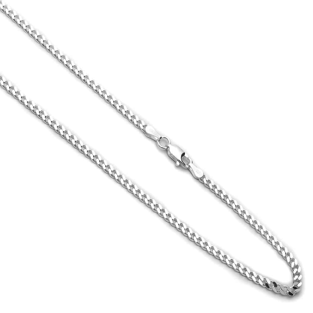 Men 4mm 925 Sterling Silver Italian Solid Curb Link Chain Necklace made