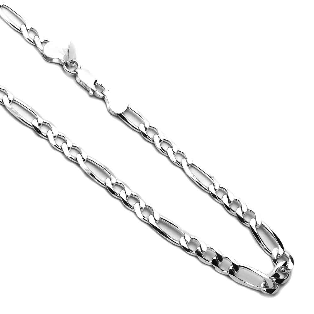 Men's 9mm 925 Sterling Silver Italian Solid Figaro Chain Necklace made