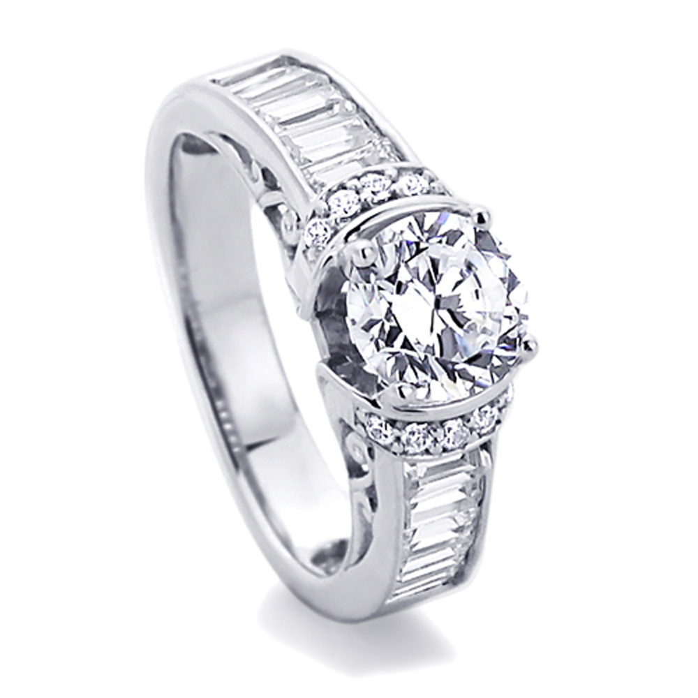 Women Sterling Silver 1.5ct CZ Baguette Accented Band Wedding