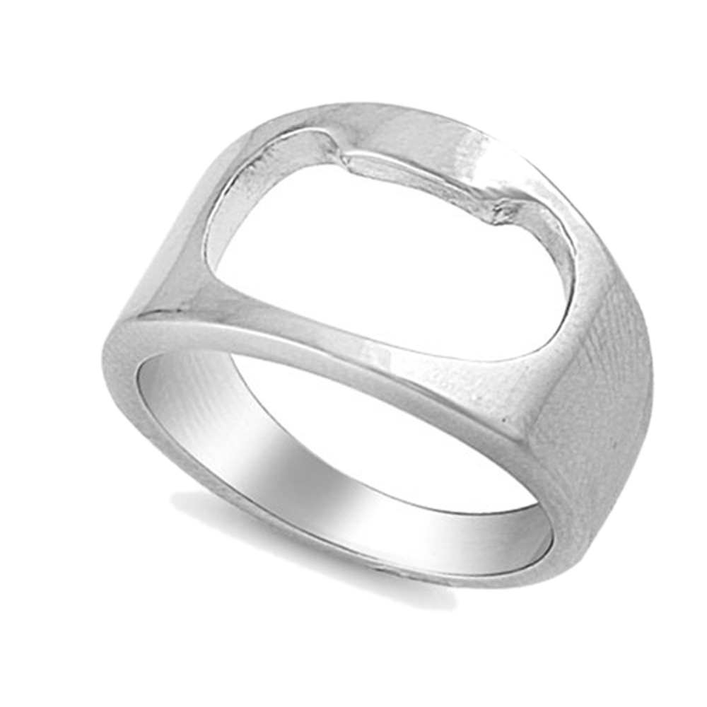 Men Women 15MM Stainless Steel High Polish Bottle Opener Ring Band eBay