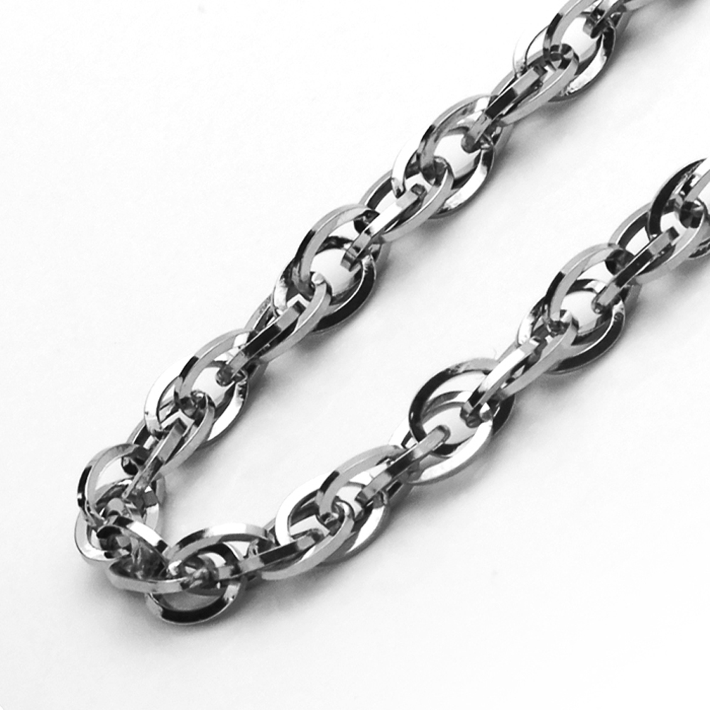 4mm Stainless Steel Chain Necklaces Double Loop Welded Link Chain
