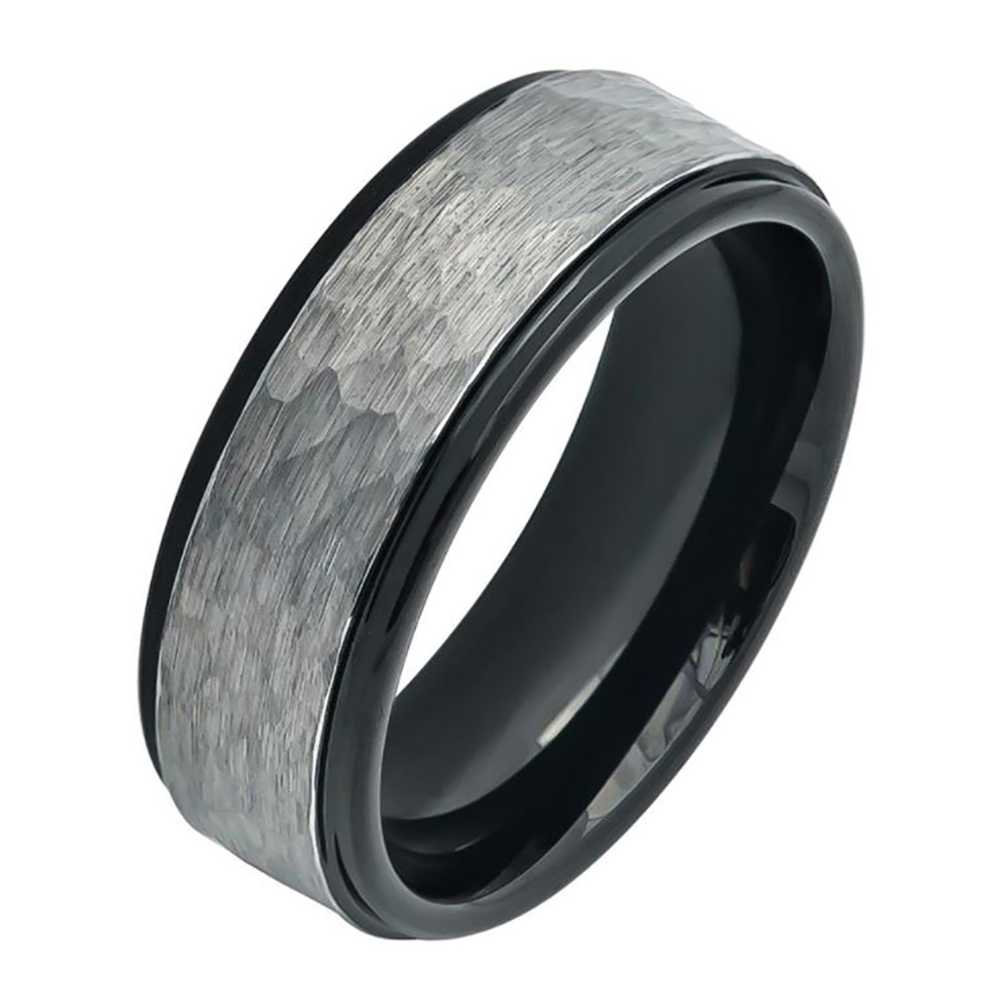 Men 8MM Comfort Fit Carbide Wedding Band Gun Metal Tungsten Ring eBay