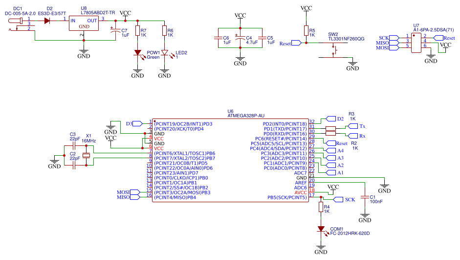 atmega328p-au basic circuit Resources - EasyEDA