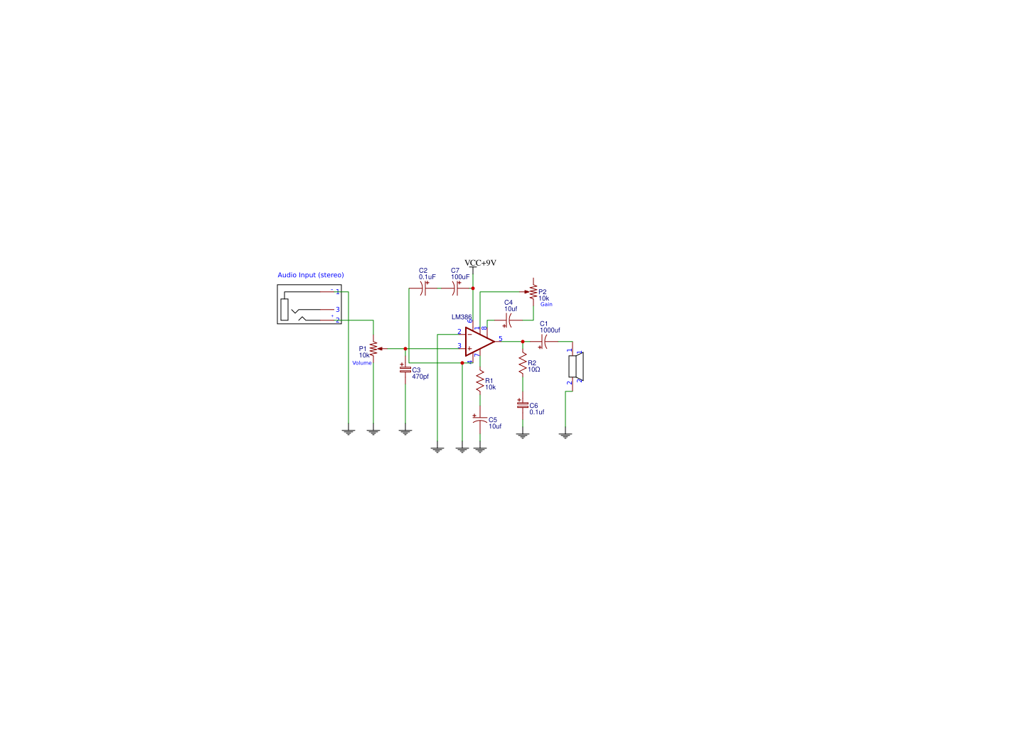 LM386 Audio Amplifier Schematic Resources - EasyEDA