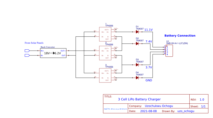 3 Cell LiPo Charger Circuit Resources - EasyEDA