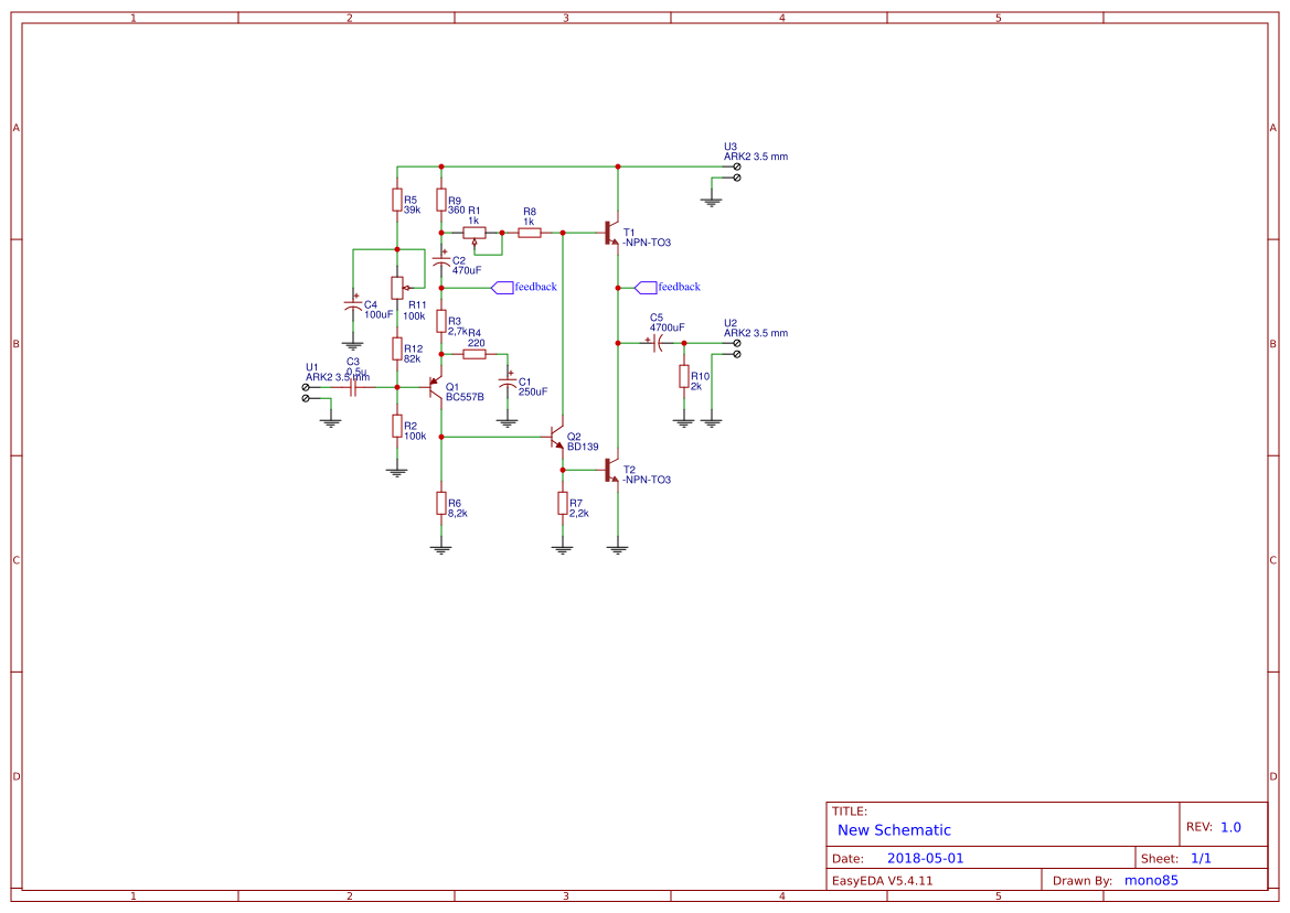A-class 10W Amplifier - EasyEDA open source hardware lab