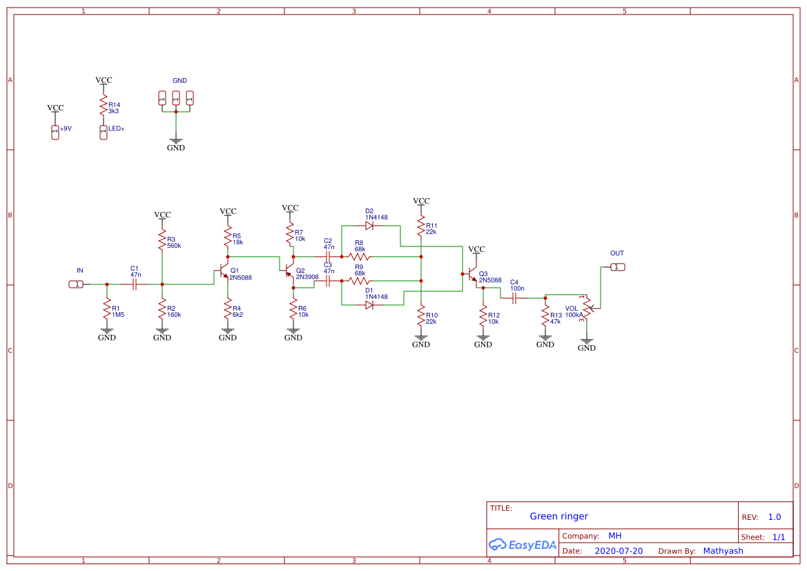 Green ringer - EasyEDA open source hardware lab