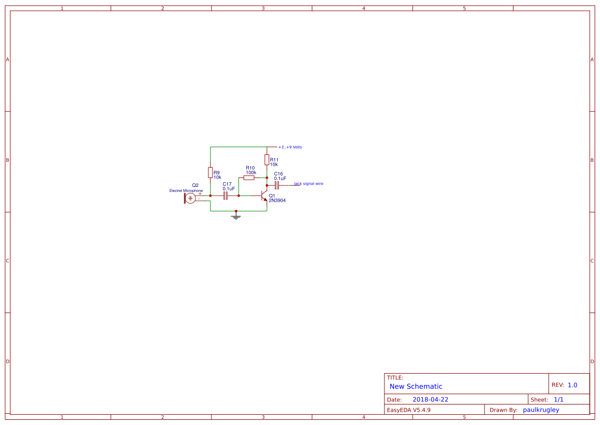 Electret Mic Preamp - EasyEDA open source hardware lab