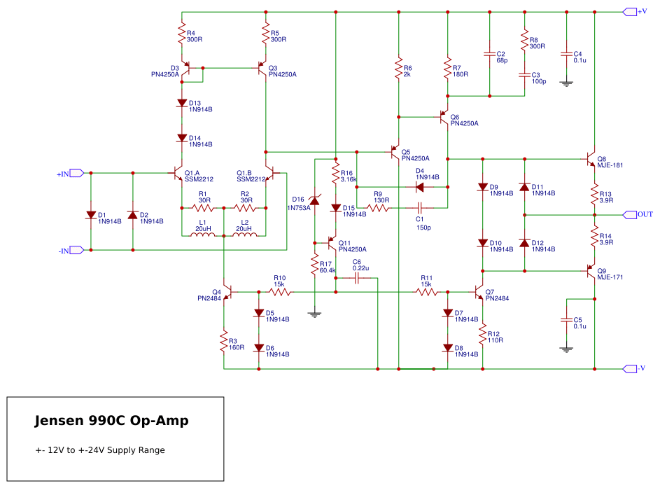 Jensen 990 OpAmp OSHWLab