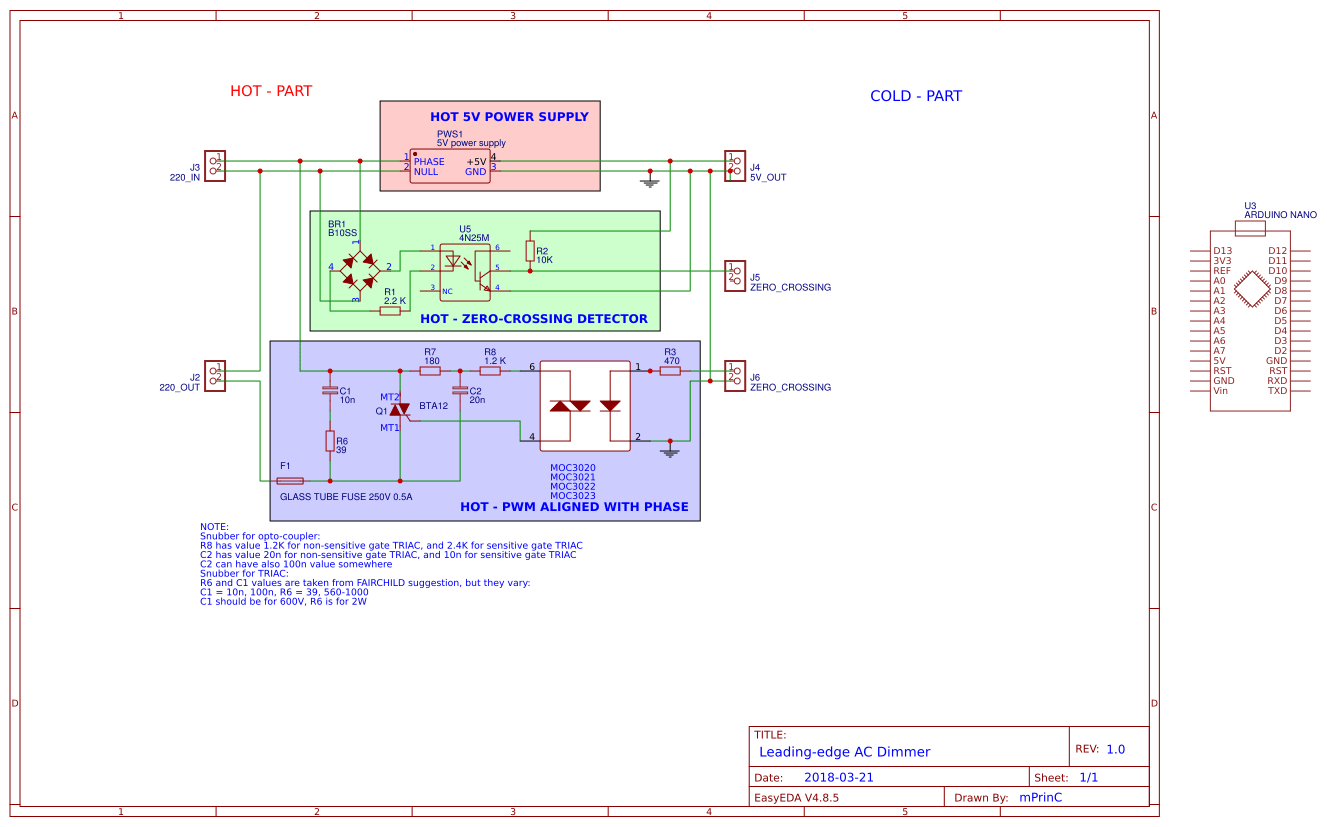 Leadingedge AC Dimmer EasyEDA open source hardware lab