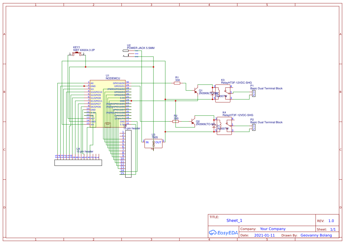 NodeMCU Relay Shield Board OSHWLab