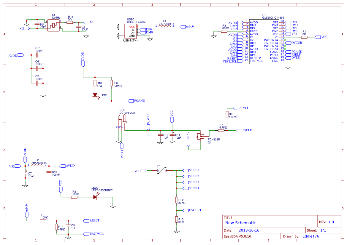 USB2.0 Hub GL850 - Platform for creating and sharing projects - OSHWLab