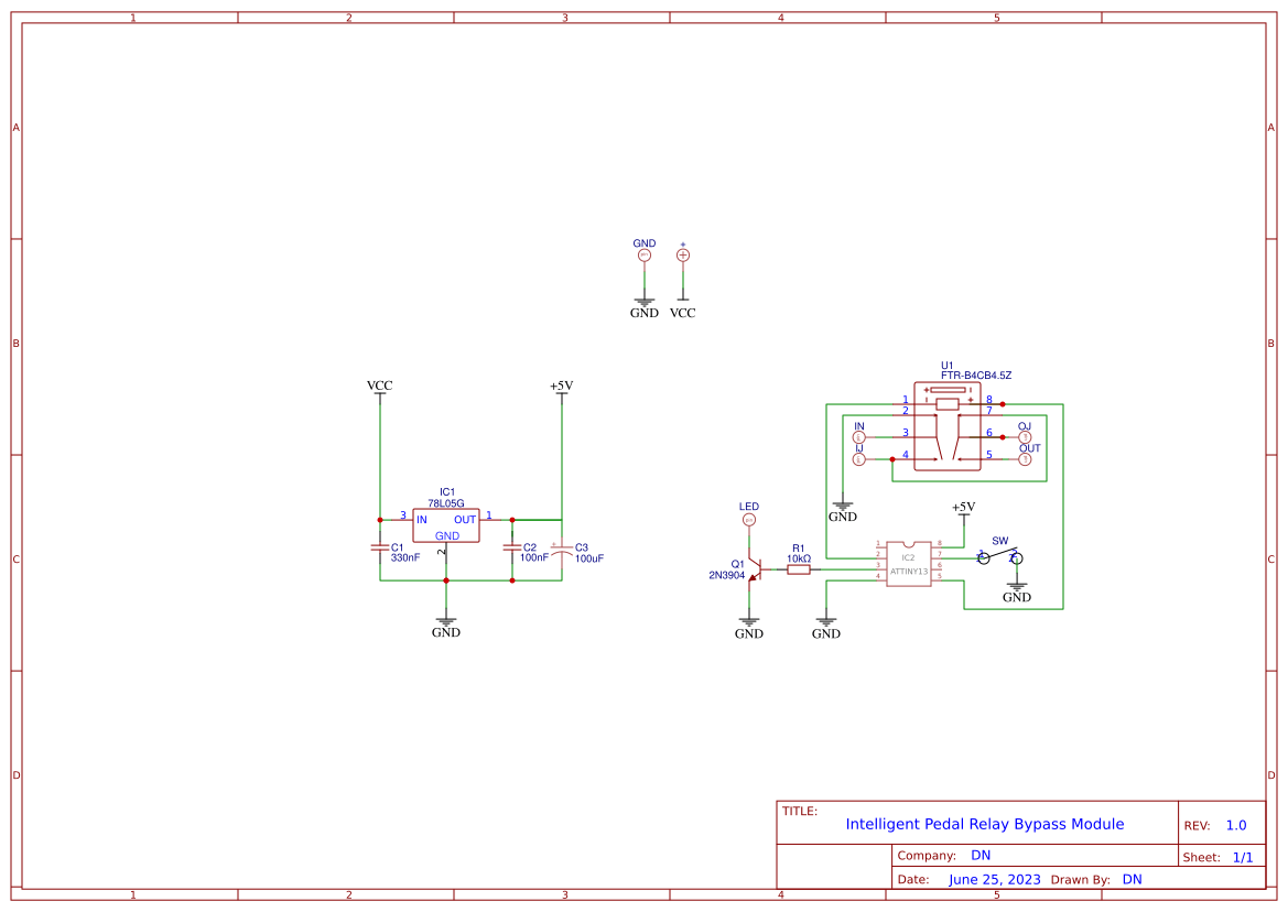 Intelligent Pedal Relay Bypass EasyEDA open source hardware lab