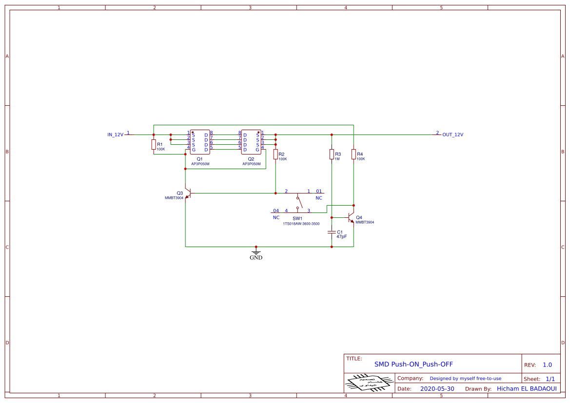 Soft Latching Power Switch Circuit - EasyEDA