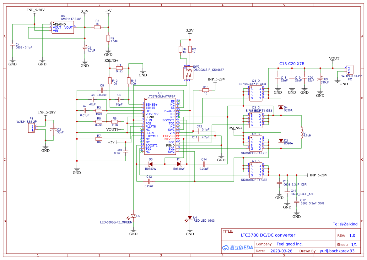 LTC3780 DC/DC Converter - OSHWLab