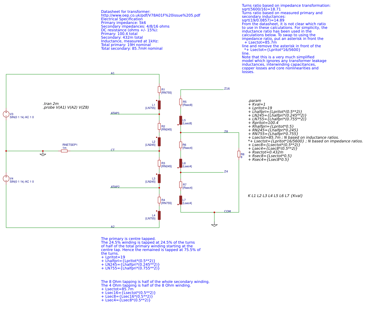 2x30W EL34 tube amplifier simulation - Platform for creating and