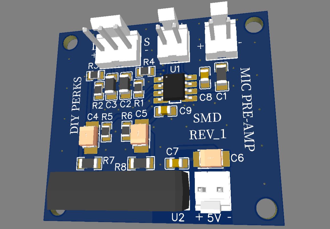 DIY Perks Mic Preamp SMD EasyEDA open source hardware lab