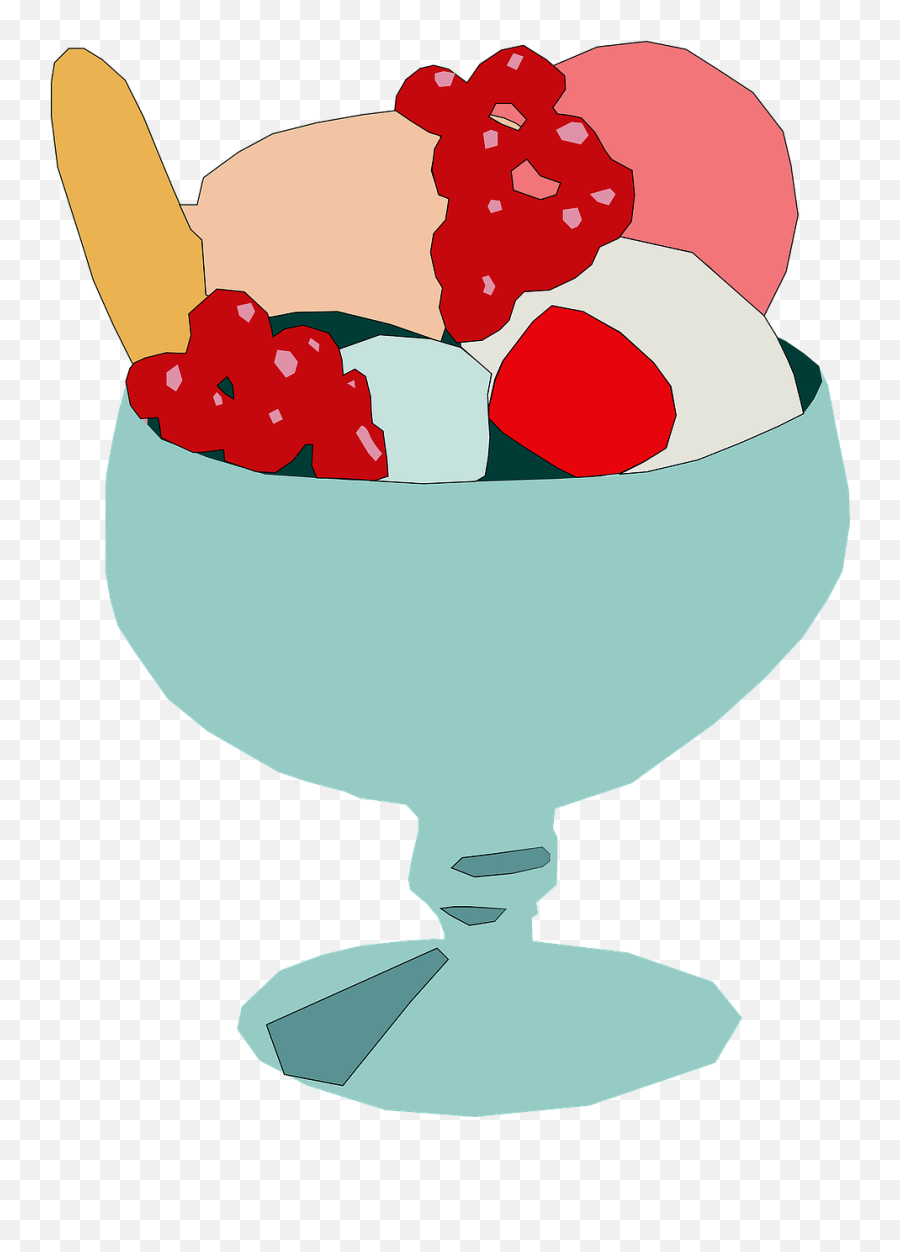Ice Cream Bowl Sundae Strawberry Pink Ice Cream On Cup Sticker Emoji