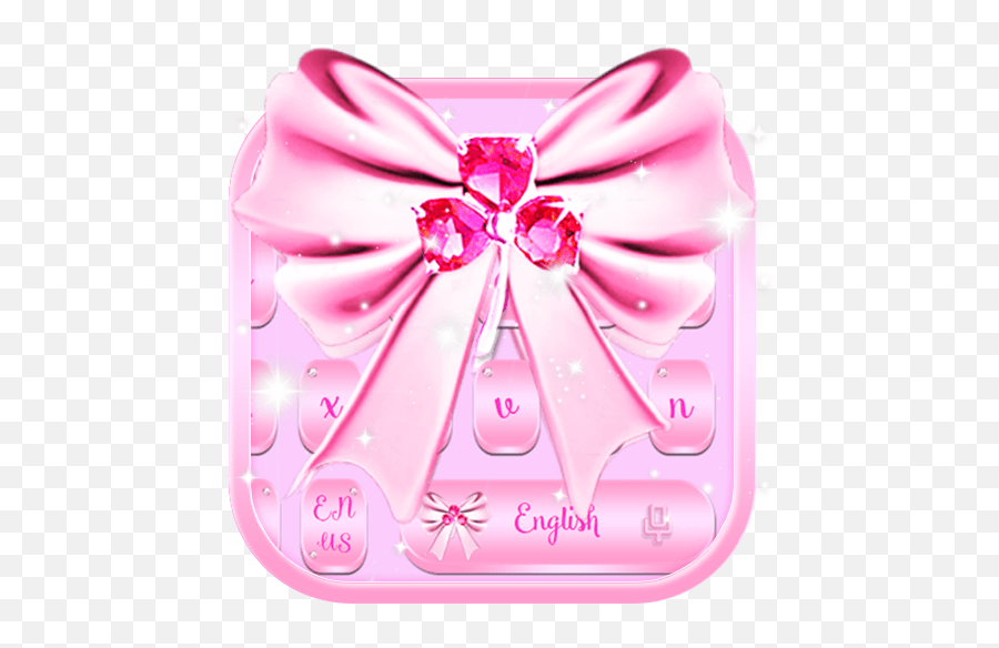 Pink Sms Keyboard Theme Diamond Ribbon Lilac Emoji,Pink Bow Emoji