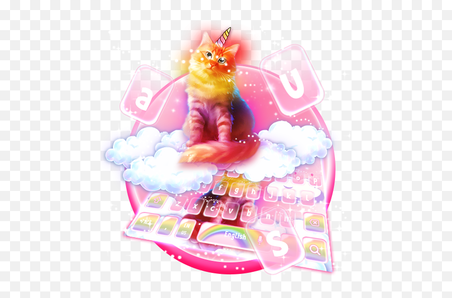 Cute Rainbow Pink Cat Keyboard Hack Cheats U0026 Hints Cheat Fictional Character Emoji,Cat