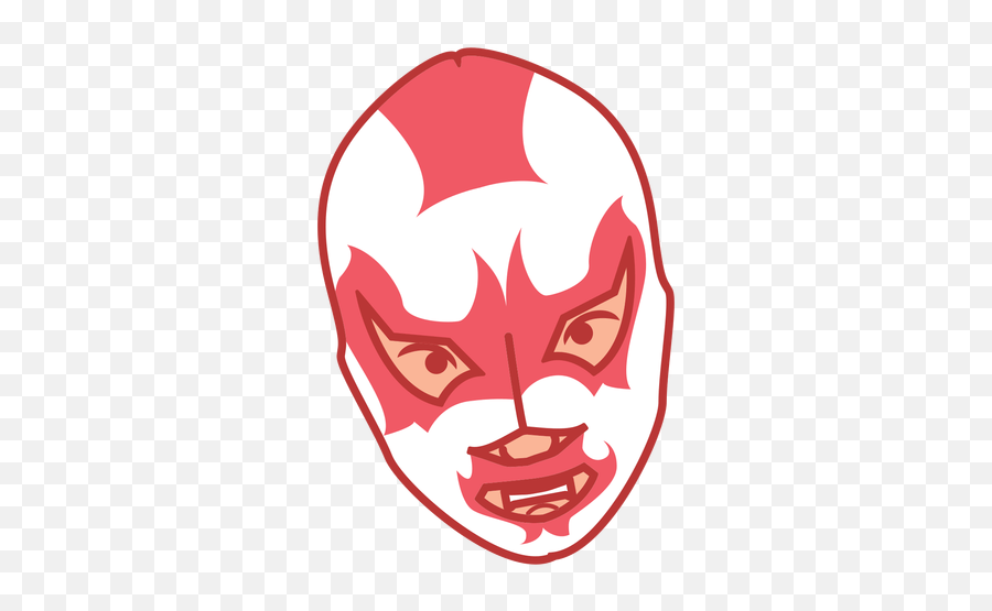 Mask Red Front Facing Angry Flat Fictional Character Emoji,Red Mask