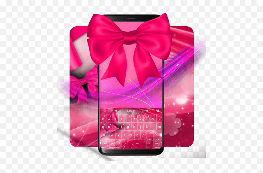 Pink Glow Ribbon Keyboard Bow Emoji,Pink Bow Emoji free transparent