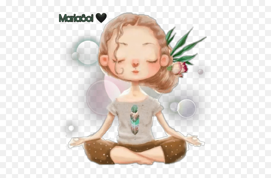 Yoga Stickers For Whatsapp Cute Cartoon Yoga Girl Cartoon Emoji,Yoga