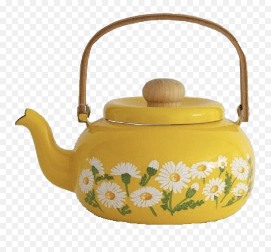 Tea Kettle Yellow Aesthetic Vintage Yellow Aesthetic Png Emoji,Kettle