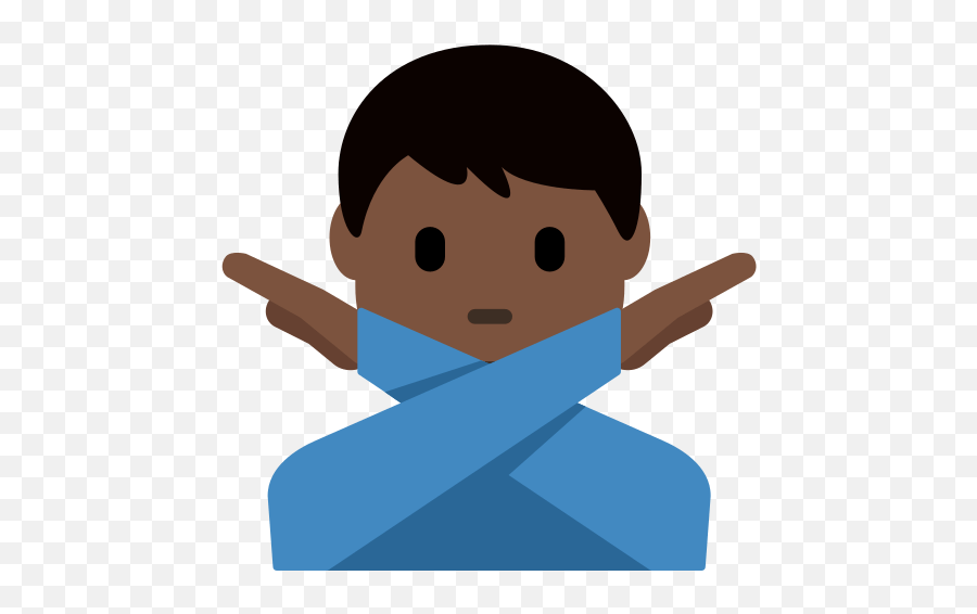 Man Gesturing No Emoji With Dark Skin Tone Meaning Cross Arms Emoji