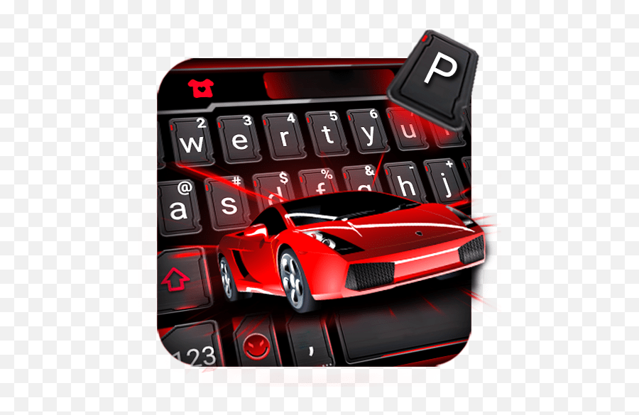 Red Sports Car Racing Keyboard Theme Emoji,Car Emoji Copy