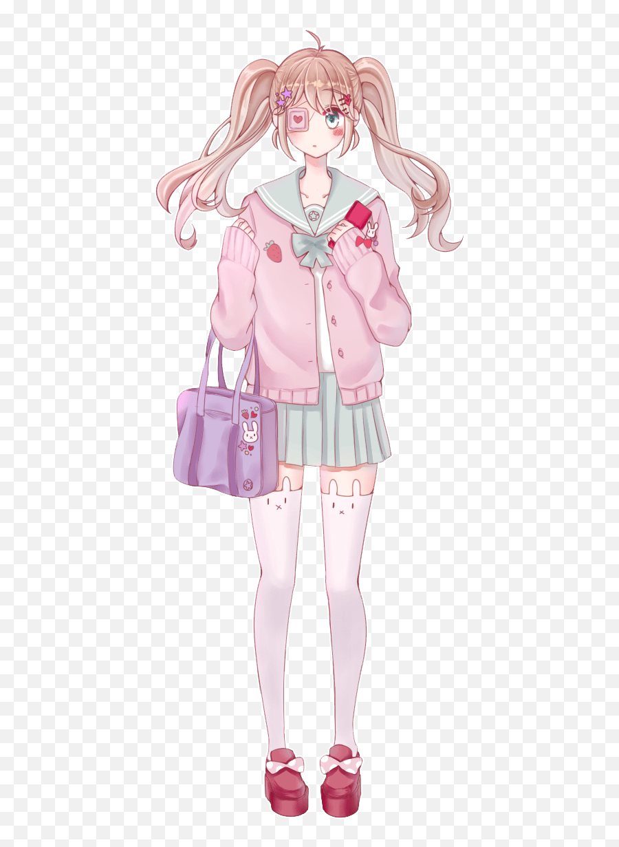 Kawaii Cute Anime Girl Bunny Eyepatch Pastel Pastelgirl - Anime Girl Eyepatch Cute Emoji,Eye Patch Emoji - Free Transparent Emoji - Emojipng.com
