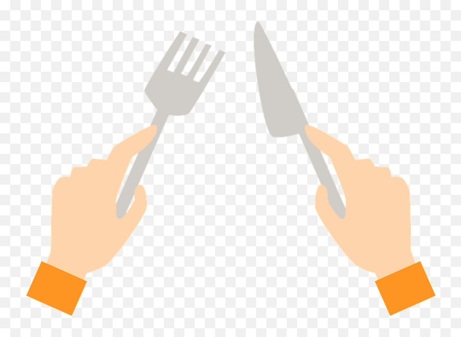 Holding A Knife And Fork Clipart Clipart Of Hand Holding Fork Emoji