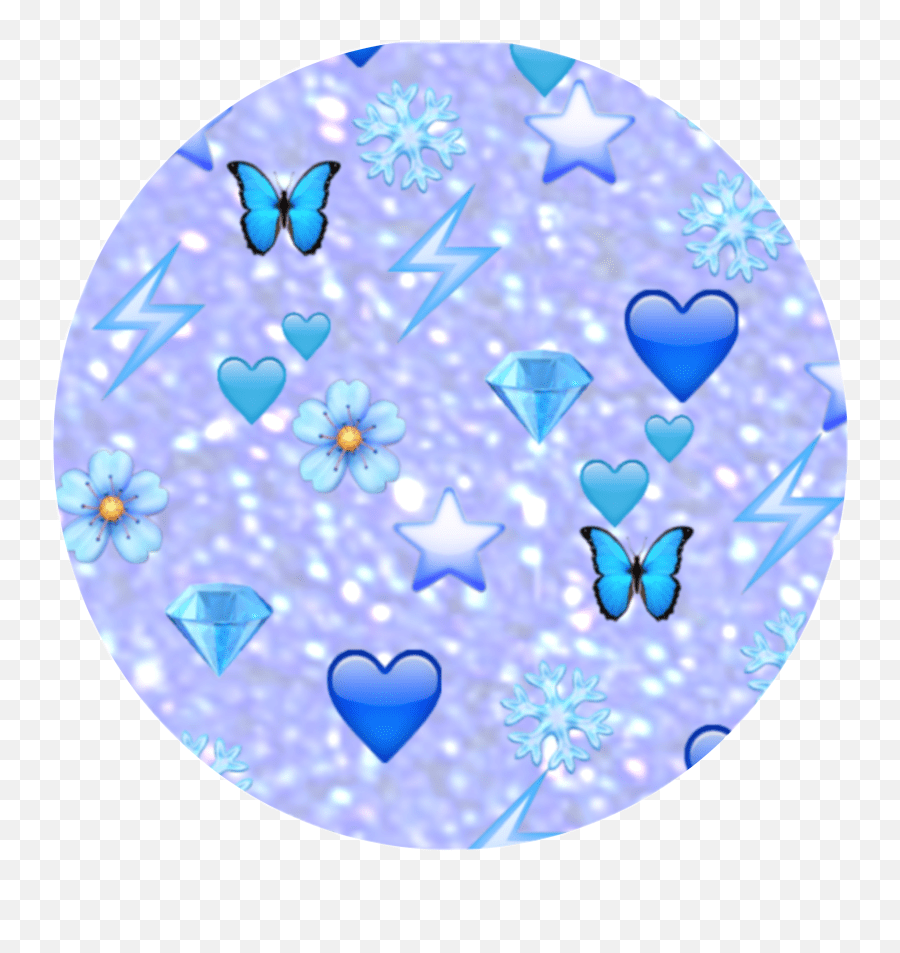 Circle Blue Blueaesthetic Emoji Sticker Heart Emoji Circle Blue,Blue
